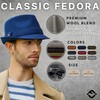 Funky Junque Wool Angled Short Brim Fedora Hats for Men: