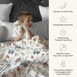 100% Organic Cotton Muslin Supersoft Baby Blanket, Luxurious Gender Neutral Swaddle & Receiving Blankets for Boys & Girls, Toddler Quilt & Stroller Blanket, Ideal Gift for Newborns & Toddlers (Farm)
