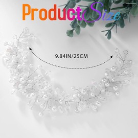 Yean Flower Bride Wedding Hair Vine Gold Crystal Bridal Hair Piece Leaf Hair Accessories for Women and Girls(15.74 IN)