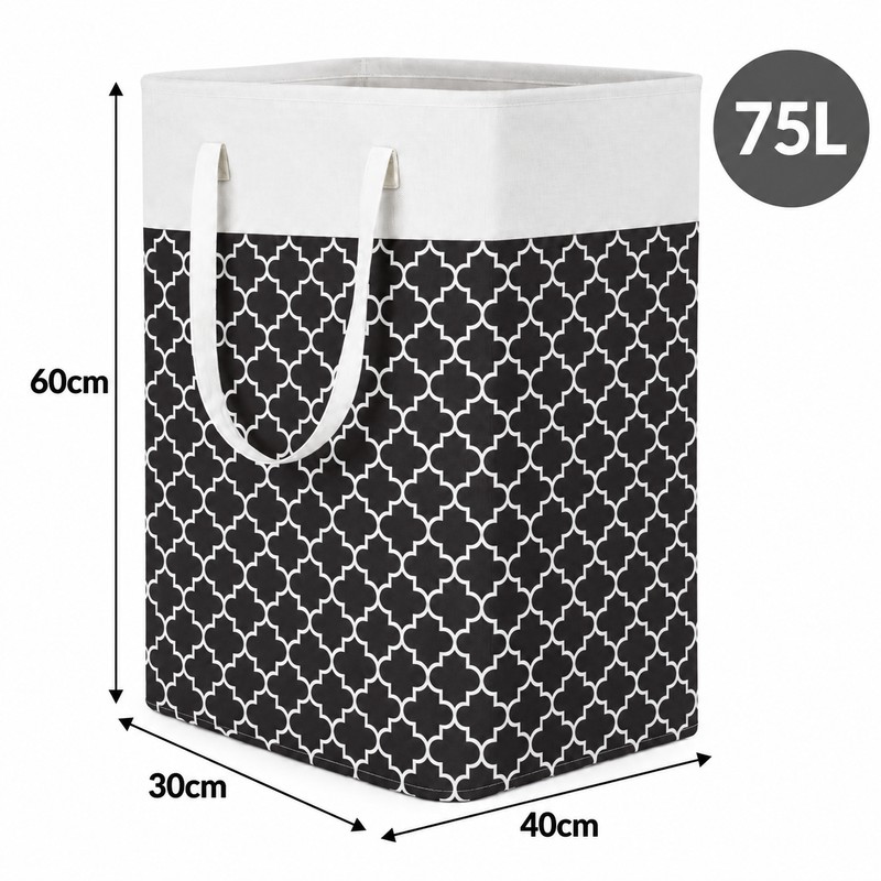 75L Foldable Laundry Basket for Clothes & Household Storage –