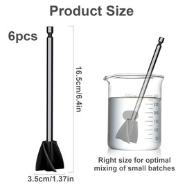 Mixer Attachment Drill for Resin, Pack of 6 Epoxy Mixing Rod Drill Whisk Stirrer, Colour Mixer, Epoxy Mixer for Epoxy Resin Glazes