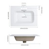 24" x 18.1" Glossy White Ceramic Drop-in Bathroom Sink, 3-Hole