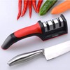 Afilador Cuchillos Cocina Ergonomico Tijeras 3 Etapas Manual (Rojo)