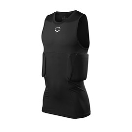 EvoShield Adult Sleeveless Rib Shirt and Shields - Black, 2X-Large