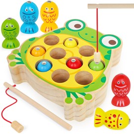 YIQOGAME Spielzeug Ab 2 3 4 Jahre,Holz Magnetisches Angelspielzeug Holzspielzeug Für Kinder Montessori Motorikspielzeug,Montessori Spielzeug Geschenk Für Junge Und Mädchen