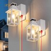TITOSICHY 2 Pack White Porch Lights with GFCI Outlet, Dusk