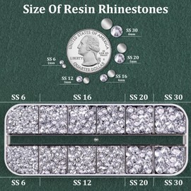 Resin Rhinestones for Crafting with B7000 Jewelry Glue, 1 Box Clear Flatback Crystals with 3Pcs 10ml Glue for Bedazzling Crafts DIY Nail Art Makeup，Non Hotfix Gems for Clothing Shoes