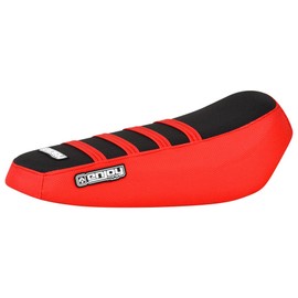Enjoy Mfg Ribbed Seat Cover - Compatible Fit for Luna Float Sur Ron Sur-Ron Light Bee MX & X E-Bike #348 (Red - Black - Red Ribs)