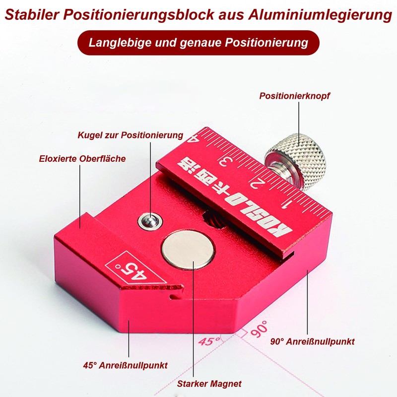 Marking Gauge, Combination Angle Stop Ruler, Stainless Steel, Marking Ruler,