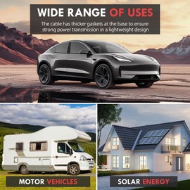 4 Gauge battery cable 5ft Black & Red with 3/8" Lugs, 4 AWG Battery Cable, Power Inverter Wire Set for Automotive Solar Marine Boat RV Car