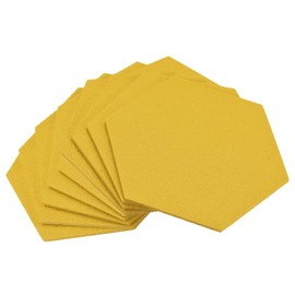 sourcing map Felt Coasters, Pack of 9 Hexagonal Absorption Coasters for Drinks Cups Pot Bowl Vase Yellow