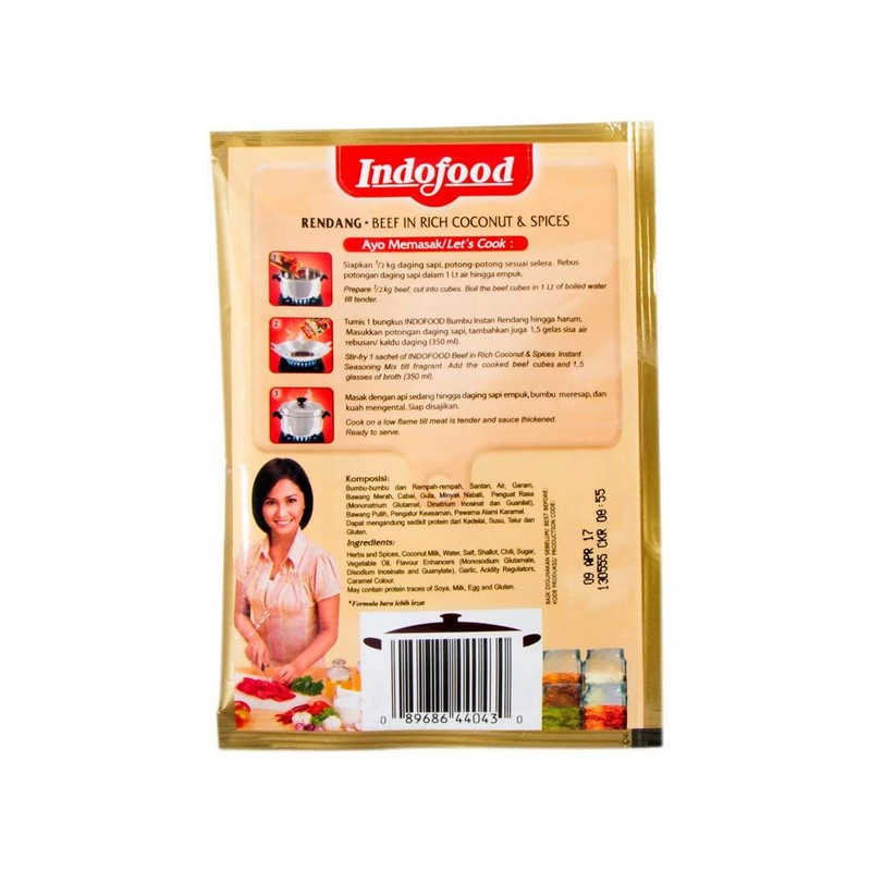 Indofood Rendang - Beef in Chili & Coconut Seasoning, 50