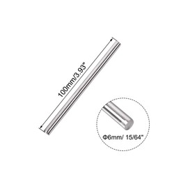 TOP-VIGOR 10Pcs 6mm x 100mm 304 Stainless Steel Round Rods, Metal Solid Round Shaft Rods Lathe Bar Stock for DIY Crafts Car Helicopter Airplane Model
