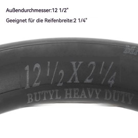 Pack of 2 12.5 x 2.25 (12 1/2 inch x 2 1/4 inch) inner tubes with curved valve stem tr87 replacement for pocket mod