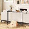 HOOBRO 29.5" Narrow Console Table, Tempered Glass Entryway Table, Modern