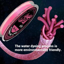 ANGRYFISH Pink PE Braided Fishing Line - High-Visibility to Anglers, Invisible to Fish - Ultra-Strong & Abrasion Resistant - Thinner Diameter for Longer Casts - Saltwater Freshwater Use(20LB/150Yds)