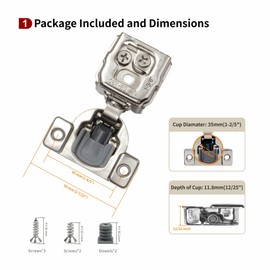 STIANC 2 Pack 1 3/8" Overlay 3D Soft Close Hinges for Face Frame Kitchen Cabinet, 3 Way Adjustability, Quiet Self Closing Door, 105 Degree