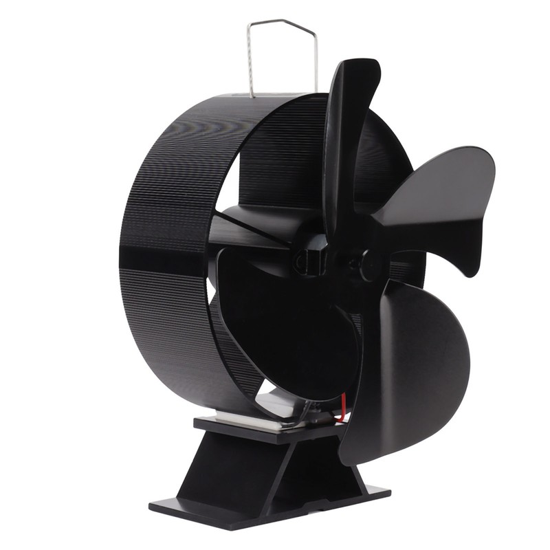 Heat Powered Stove Fan Aluminum Alloy 4 Blades Strong Wind