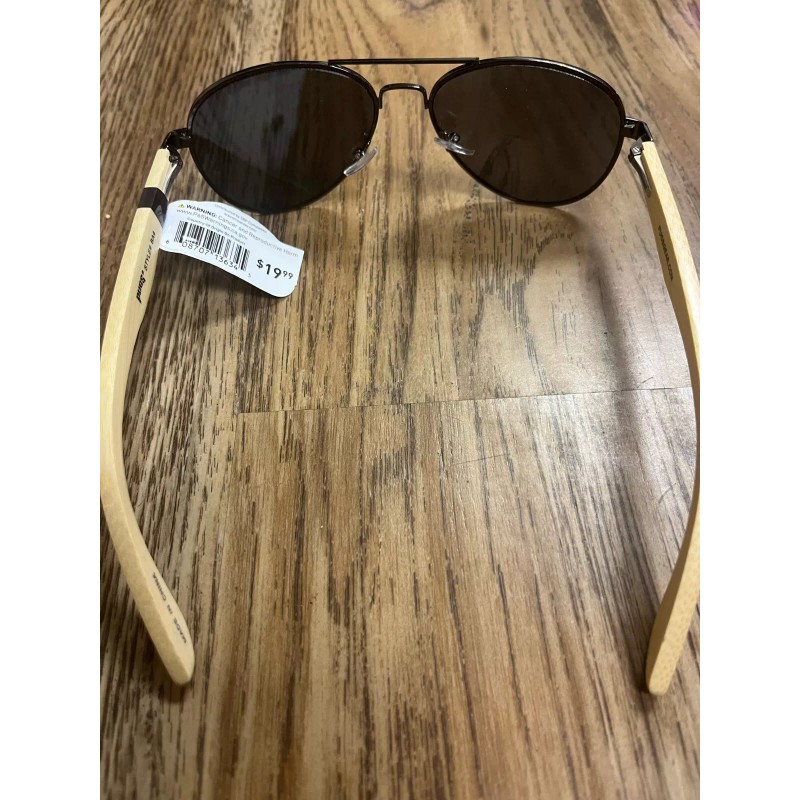Pugs Black Sunglasses with Wood Framing
