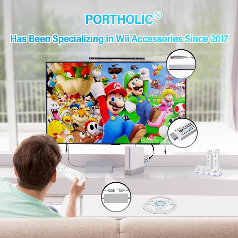PORTHOLIC Wii to HDMI Converter 1080P – HDMI & 3.5mm