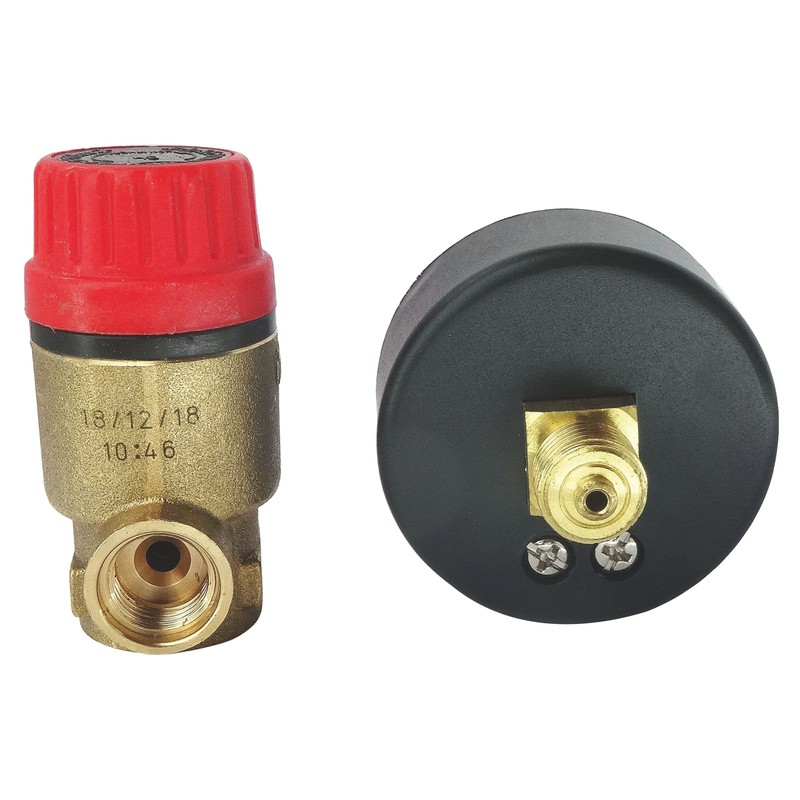 Valve With Gauge for Boiler/Dia (1/2 ") F/F