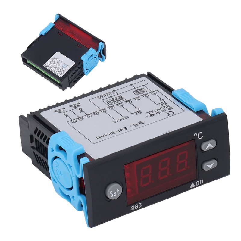 Temperature Controller Cooling Heating Multifunctional Thermostat with Dual Sensor AC220V