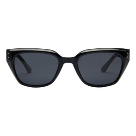 I-SEA Nova Unisex Sunglasses, Polarized Scratch Resistant Lenses, Made with Recycled Materials (Black/Smoke)