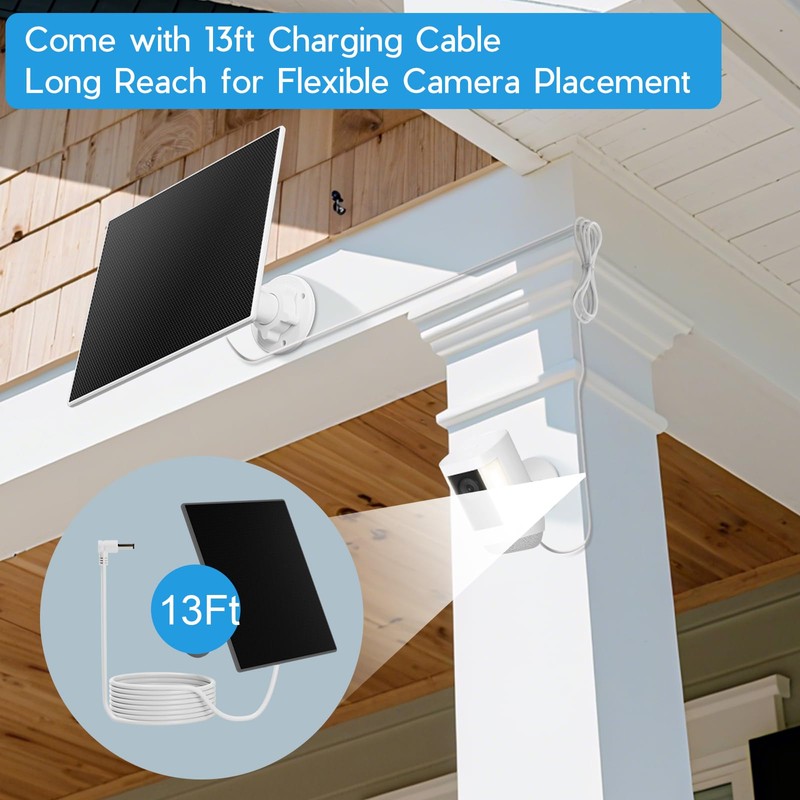 Solar Panel for Ring Camera, 2 Pack 5W Solar Panel