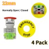 4x 660V 10A Red Mushroom Emergency Stop Switch 22mm Mount