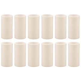 Creative Hobbies 1.75 Inch Tall Cream Plastic Candle Covers Sleeves Chandelier Socket Covers - Slip Over E12 Candelabra Base Sockets | Set of 12