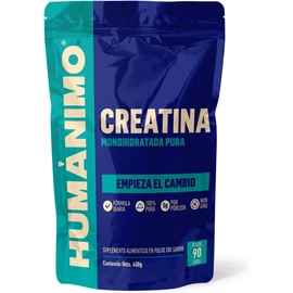 HUMÁNIMO | Creatina Monohidratada de Alta Pureza. Pre Workout. Ideal para Alto Rendimiento. Sin Sabor. No contiene Azúcar. Sin Añadidos. 450g. 90 Servicios de 5g. Para Optimizar tu Rendimiento.