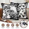 18x18 Couch Throw Pillow Cover,Pack of 2 Black Chenille Pillow