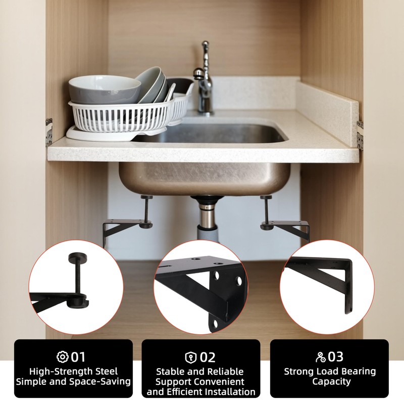 4 PCS Undermount Sink Brackets, Undermount Sink Repair Kits, Sink