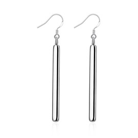 Dinaka Long Silver Earrings Bar Dangle Earrings Simple Style Women Drop Earrings