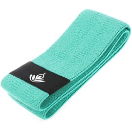 com-four® Yoga Resistance Band Made of Polyester and Rubber - Exercise Band for Muscle Building, Pilates and Yoga - Fitness Band (Pack of 01 - Medium Turquoise Textile Band)