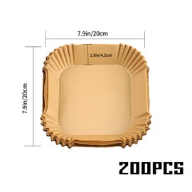 Backpapier für Heißluftfritteuse 200 Stück, Airfryer Backpapier 20-24 cm Antihaft Ölfest Luftfritteuse Pergamentpapier für Heißluftfritteuse Ofen Mikrowelle
