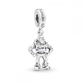 Beads R Us ® - Toy Story Buzz Lightyear Charm/Bead in Sterling Silver & Enamel, Compatible with all European style Charm Bracelets and Necklaces.
