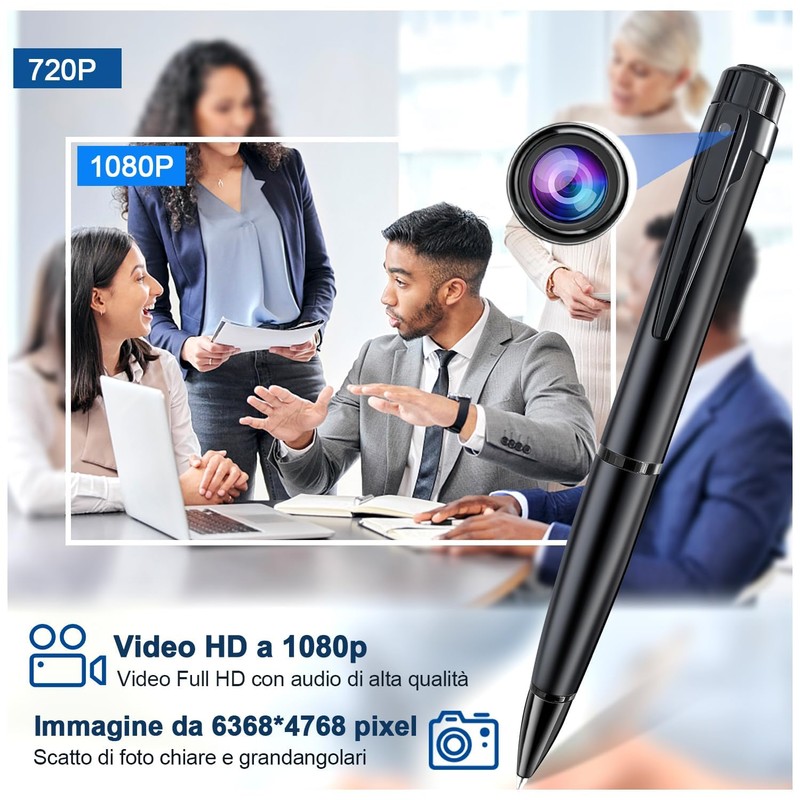 HYVO Telecamera Penna 1080P HD con Registrazione Audio e Video,