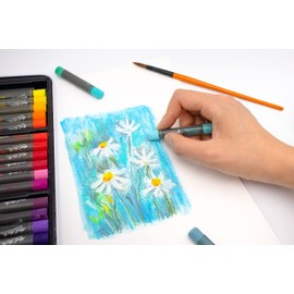 MONT MARTE Oil Pastels Set – 48 Pieces – Watersoluble Soft Oil Pastels for Art – Intense Colours, High Pigmentation – Ideal for Painting and Drawing