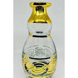 Unbranded Vintage Egyptian Crystal Gold ￼Glass Bottle 1 Pound And 6 Ounce 9.8 Inches