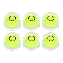 sourcing map 6pcs Round Bubble Level 18x9mm Mini Circular Bullseye Spirit Levels for Leveling Camera Tripod Telescope Workshop Turntable Pictures Frame, Green