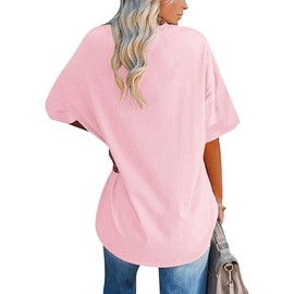 Summer T Shirts for Women Oversized T Shirts for Women Loose Fit Crewneck Short Sleeve Tops Summer Casual Blouse Y2K 2024 Basic Tees Open Box Deals Clearance Blusas de Mujer Elegantes Pink