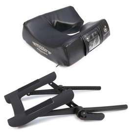 Master Massage MusicMaster Ergonomic Dream Memory Foam Face Cushion Pillow and Adjustable Ergonomic Dream Face Cradle Set - Massage Table/Massage Chair Headrest Platform Set (Black)