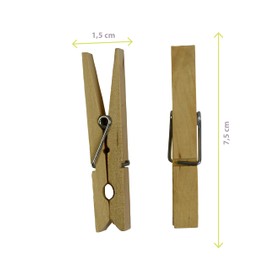 48 wooden clothes pegs made from wood from sustainably managed drill for optimal respect for the environment