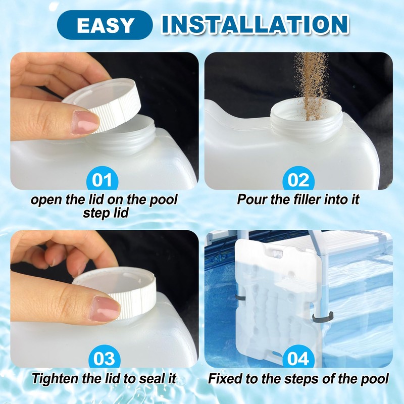 Desunqin 2 Pack 60lbs Heavy Duty Pool Ladder Weights, HDPE