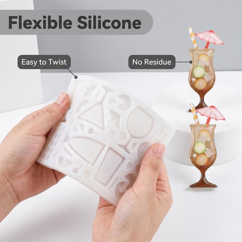 Cups Design Resin Molds Silicone Cocktail Glass Reusable Lemon