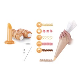 Tescoma Bolsa PASTELERA Delicia 30CM, 10PZS, 6 BOQUILLAS, Plastik, Assorted, 22 x 12.5 x 3.2 cm