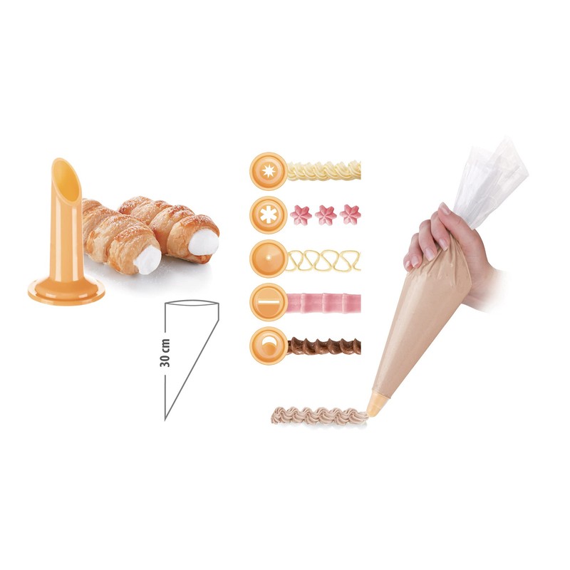 Tescoma Bolsa PASTELERA Delicia 30CM, 10PZS, 6 BOQUILLAS, Plastik, Assorted,