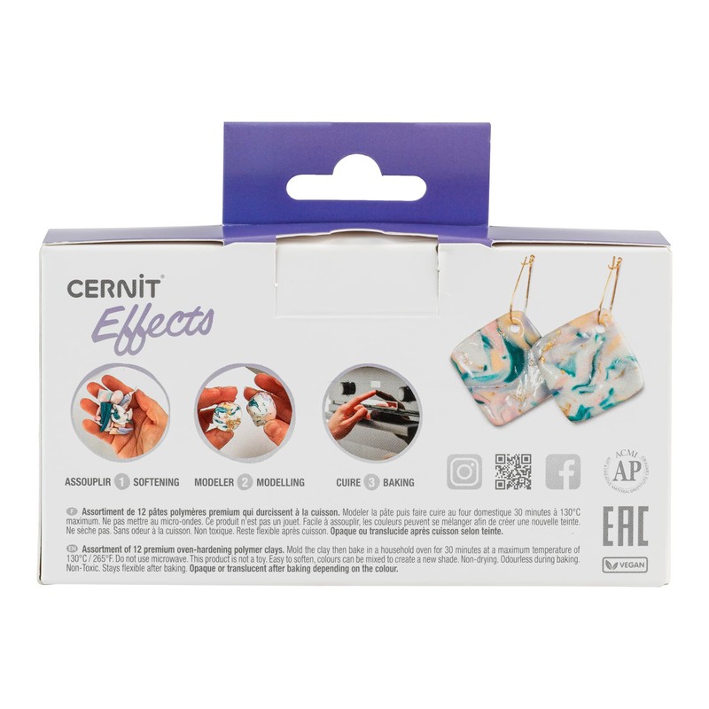 Cernit CEASS003C - Set of 12 Colours Oven Hardening Polymer