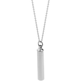 Dolity Capsule Pendant Necklace Silver Stainless Steel Cremation Urn Jewelry Ashes